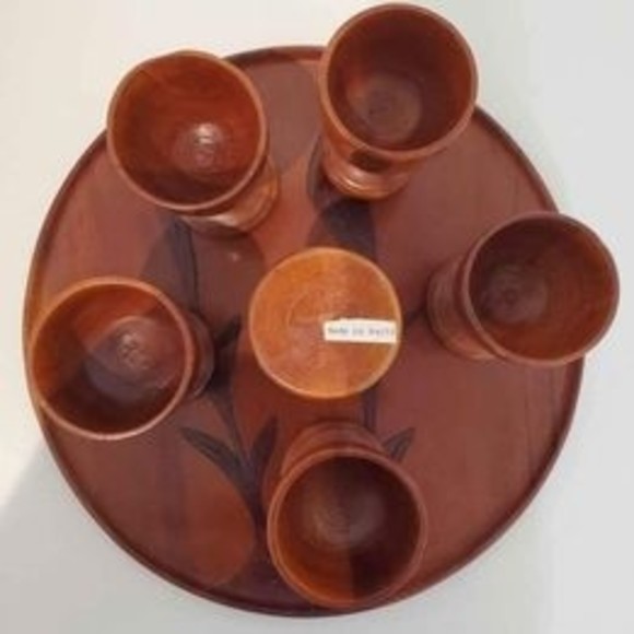 Wooden Pitcher Goblets Set - Picture 5 of 7